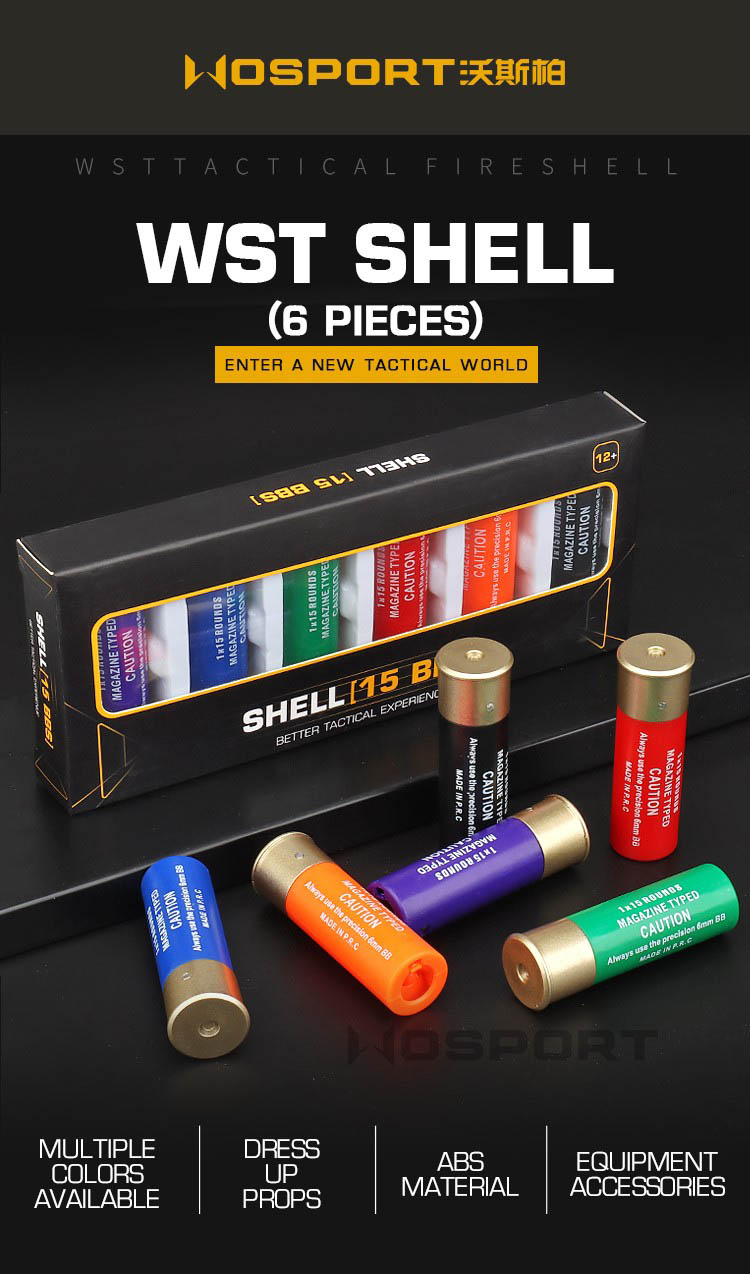 Shotgun Shell (15 BBs) 6pcs WOSPORT INDUSTRY