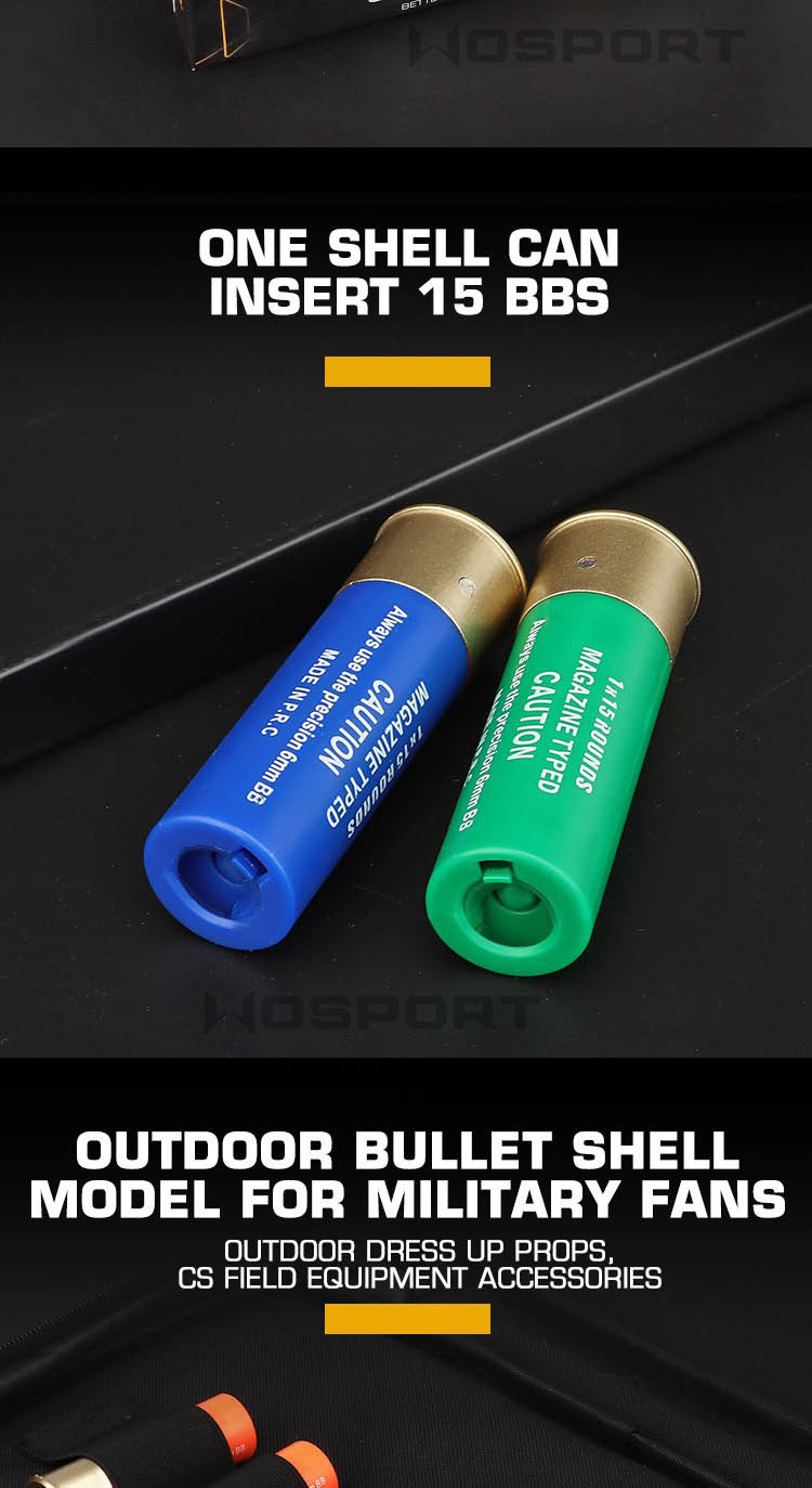 Shotgun Shell (15 BBs) 6pcs WOSPORT INDUSTRY